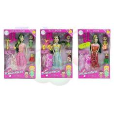 Imagem de Brinquedo Boneca Vestidos De Princesa Mamãe E Bebe - Toys