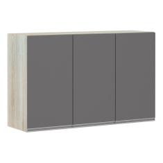 Imagem de Armário Para Cozinha 120cm 3 Portas Lis Legno Crema C/Cinza