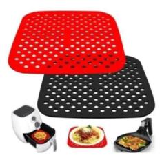 Imagem de Kit 2 Tapete Protetor Silicone Quadrado Fritadeira Air Fryer - Clink