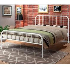 Imagem de Cama Tubular Casal Julia Espresso Móveis Branco