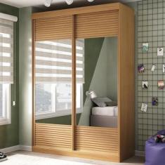 Imagem de Guarda-roupas Infantil 2 Portas com Espelho Samambaia Teen Cabecasa Madeiramadeira Carvalho