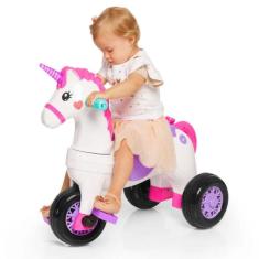 Imagem de Triciclo Infantil a pedal com Aro Protetor e empurrador Calesita Fantasy Rosa