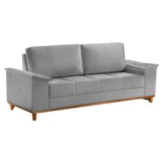 Imagem de Sofá Orion 4 Lugares em Veludo com Almofadas Soltas 210cm Trevo Cor Cinza