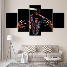 Imagem de Quadro Decorativo filme terror 5 peças 130x65 cm em tecido