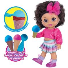Imagem de Boneca Negra Baby Brincar de Sorvete - Cotiplás Brinquedos