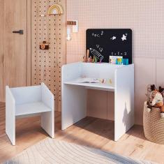 Imagem de Mesa Infantil Com Banqueta Branco Le Petit Completa Móveis
