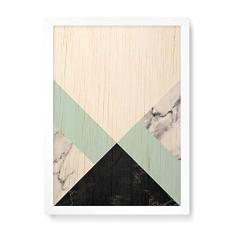 Imagem de Arte Maníacos Quadro Decorativo em Madeira Escandinava Faixa Dupla Verde - 23x16,25cm (Moldura caixa em laca )