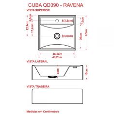 Imagem de Cuba Para Banheiro Quadrada  Q39 - Compace