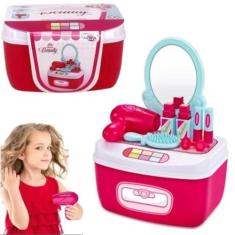 Imagem de MALETA DE BELEZA BEAUTY INFANTIL PARA MENINAS BRINQUEDO 12 PÇS KIT MAQUIAGEM FAZ DE CONTA EDUCATIVO SALÃO DE BELEZA CRIATIVIDADE CRIANÇA 23/17CM