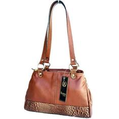 Imagem de BOLSA FEMININA TOTE OMBRO COURO ROMA 1136 MARROM CARAMELO