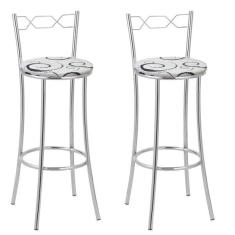 Imagem de Kit 2 Banquetas Cromadas Bc51-a E523 Cromado/branco