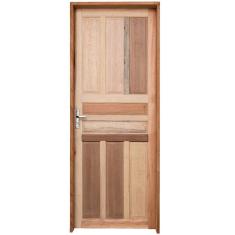 Imagem de Kit Porta Externa Grantok Mista, 90cm, Abertura à Direita, Marco 6 cm