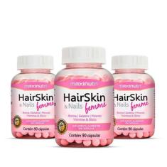 Imagem de 03 Hairskin Femme Biotina E Minerais 90 Cápsulas Maxinutri