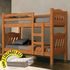 Imagem de Beliche Barreto Proteção Superior Total com 2 Colchões D33 Gold - Fêni