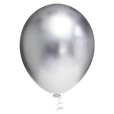 Imagem de Balão Cromado Alumínio Natural-Prata - 25 Unidades