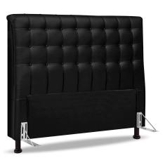 Imagem de Cabeceira Cama Box Casal King Size Ciara 195cm Botonê Com Frame Suede Preto - Abmaza