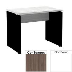 Imagem de Mesa De Escritório Pé Painel Pe25 Em Mdp 90 X 60 Cm Cor Walnut E Base