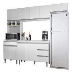 Imagem de Cozinha Modulada 5 Peças 241 Cm Andreia Branco Reajl Branco