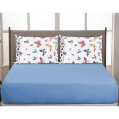 Imagem de Jogo De Lençol Cama Box Queen 3 Peças Percal 200 Fios Toque Macio Borb