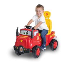 Imagem de Quadriciclo Infantil Caminhão de Bombeiro Mk Truck Pedal e Passeio 2x1 com Buzina Crianças +1 Ano