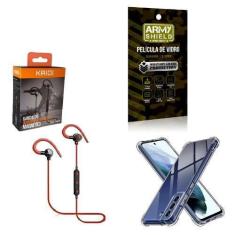 Imagem de Capinha Samsung S21 Fe Fone Bluetooth E Película De Vidro 3D - Armyshi