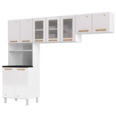 Imagem de Cozinha de Aço Compacta Diamante 9 Portas com Vidro Branco 818444 - Te