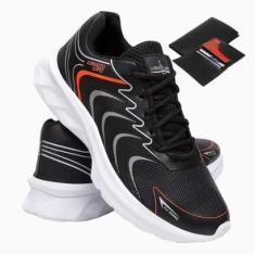 Imagem de Tênis Esportivo Para Exercícios Academia Treino Conforto e Estilo + Carteira-Masculino