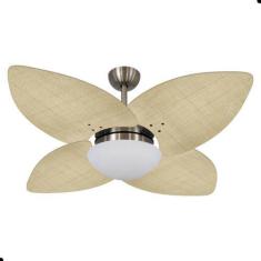 Imagem de Ventilador De Teto Dormamu Bronze 4 Pás Palmae Natural 127V Com Contro