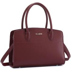 Imagem de Bolsa de ombro feminina na moda cor sólida couro do plutônio bolsa de ombro commuter tote messenger bag, marrom, a