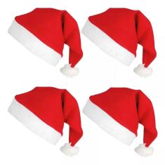 Imagem de Pacote de chapéus de Natal x4 enfeites de Páscoa antigos para festa vermelha