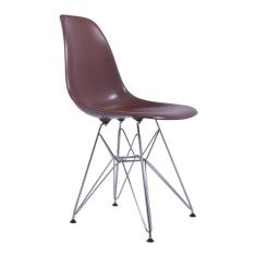 Imagem de Cadeira Charles Eames Eiffel Sem Braços - Base Metal Cromado - Assento em Polipropileno Cor Marrom