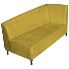 Imagem de Recamier Valéria 140cm Lado Esquerdo Suede Amarelo - Amarena Móveis