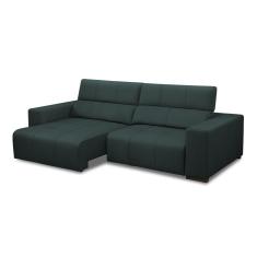 Imagem de Sofá Decorativo Barbosa 3 Lugares Sala De Estar 250cm Reclinável E Retrátil Couro Verde Musgo