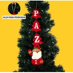 Imagem de Enfeite De Natal Pendente De Porta / Parede Palavras Amor / Paz / Saúd