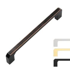 Imagem de 9BUILD Pacote com 10 puxadores de armário de bronze polido a óleo puxadores de armário de 12 cm ferragens de armário de cozinha puxadores de cozinha para armários puxadores de gaveta de bronze