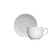 Imagem de xícara para café em porcelana Germer Chevron branca