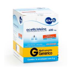 Imagem de Acetilcisteína 600mg Granulado Sabor Laranja 16 envelopes EMS Genérico 16 Envelopes de 5g cada
