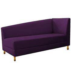 Imagem de Recamier Divã Valéria 160cm Lado Esquerdo Suede Roxo - Amarena Móveis