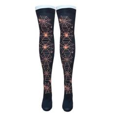 Imagem de Meia 7/8 Longa Adulto Festa Fantasia Halloween Cosplay: Modelo Teia De