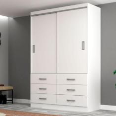 Imagem de Guarda-Roupa Solteiro Veneza 2 PT 6 GV Branco