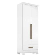 Imagem de Guarda-roupa 2 Portas 1 Gaveta Smart Plus Espresso Móveis Branco