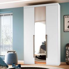Imagem de Guarda Roupa Solteiro 3 Portas com Espelho únicoe Belmax Branco