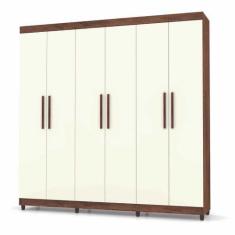 Imagem de Guarda Roupa Casal 6 Portas Palmas 1006391 Imbuia Rustico Champanhe Vi