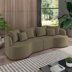 Imagem de Sofá Living Decorativo Salinas 4 ou mais Lugares com Almofadas 290cm Modulado Veludo Castor G33 - Gran Belo