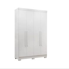 Imagem de Guarda Roupa Solteiro 4 Portas Recife c- Pés Salleto Branco