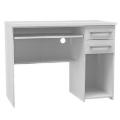 Imagem de Mesa Escrivaninha Para Computador 2 Gavetas 103cm Pratic F04 Branco -