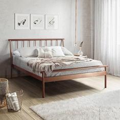 Imagem de Cama Casal em Aço Begônia Cabecasa Madeiramadeira Cobre