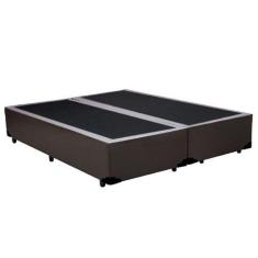 Imagem de Cama Box Queen Bipartido Starflex Sintético Marrom 158X198x42