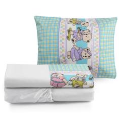 Imagem de Jogo de Lençol Estampado para Mini Cama c/ Elástico Moderno
