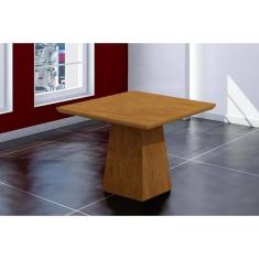 Imagem de Mesa Para Cozinha Luna + Tampo Madeirado Reto 90x90cm Imbuia - Rufato